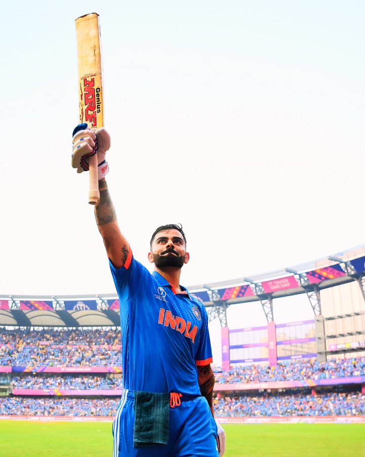 Indian cricketer Virat Kohli batting in an international match
