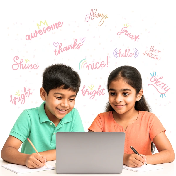 Children learning handwriting improvement online